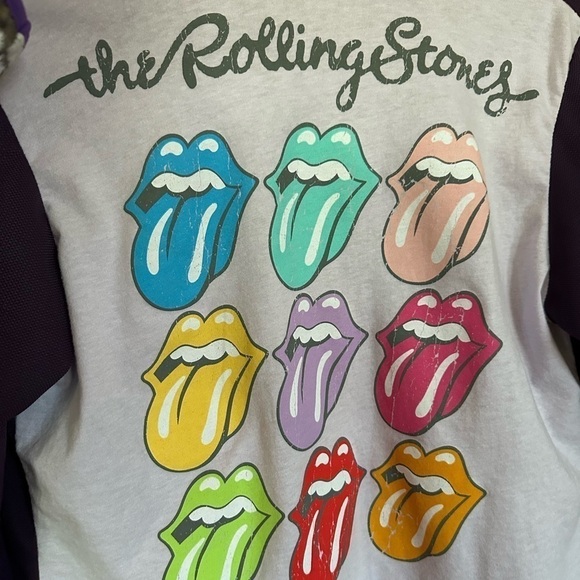 The Rolling Stones up cycle hand made cardigan purple - Picture 5 of 6